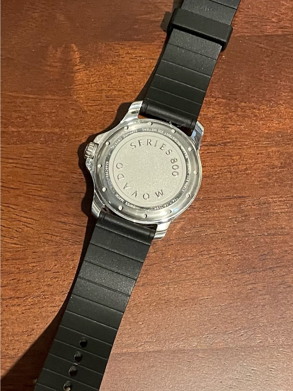Movado Black Dial Stainless Steel Watch with Blue Accents - Picture 6 of 7